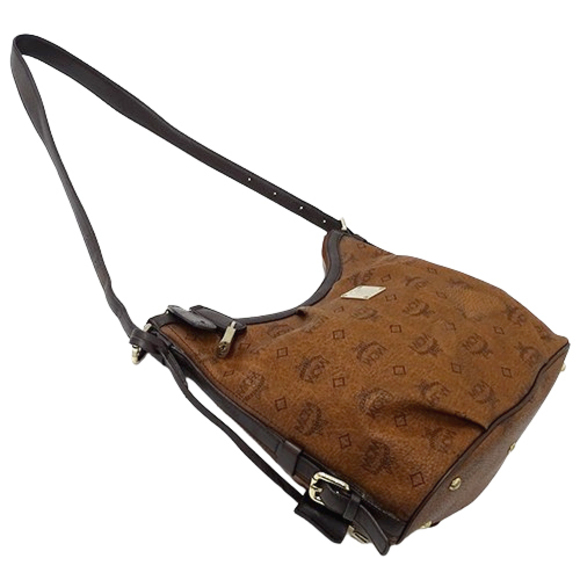 MCM Logo Gram Shoulder Bag Brown - Picture 4 of 16